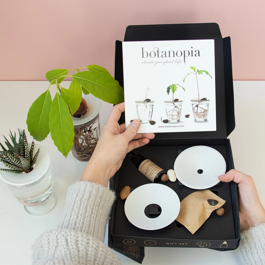 Botanopia spirekit med planteillustration og instruktioner