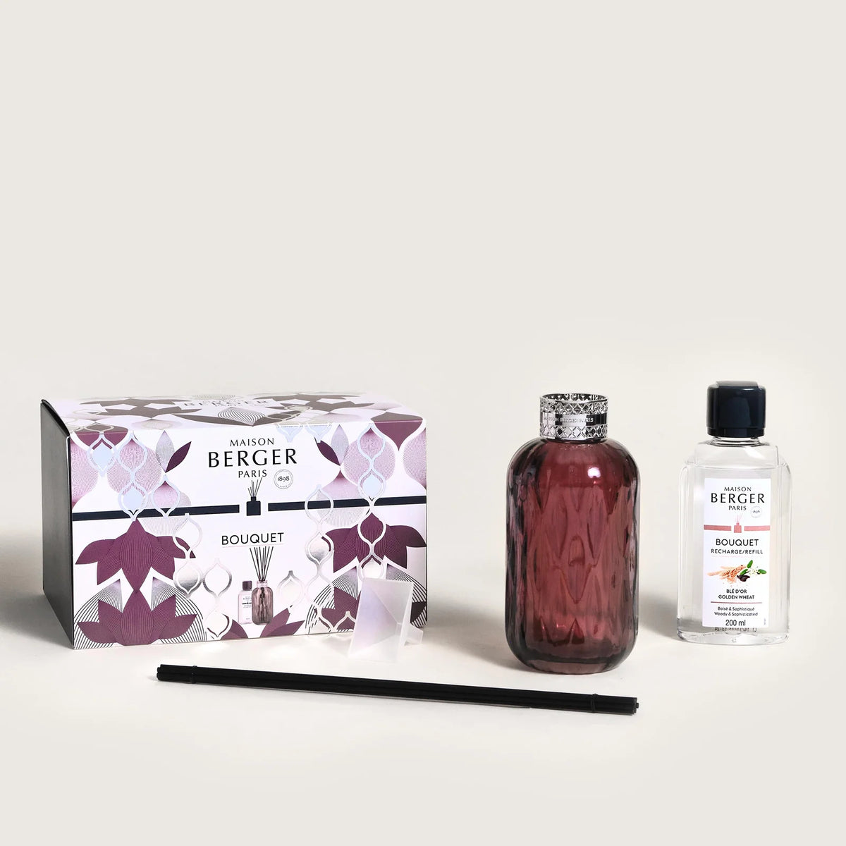 Maison Berger Bouquet æske med duftpinde og Golden Wheat duft
