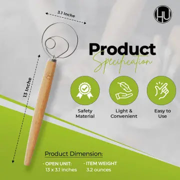 Danish Dough Whisk – Dejrører til dej & fars, ergonomisk design, til hjemmebag, køkkenredskab