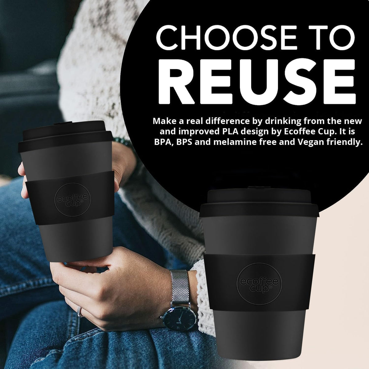 Bæredygtig Ecoffee Cup med logo til miljøvenlig kaffe to go