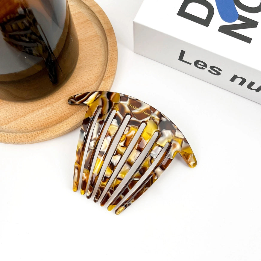 Elegant fransk hårkam i bioplast med tortoise design