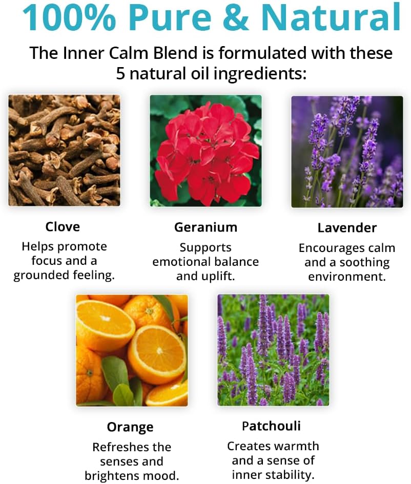 Produktinformation om Inner Calm æterisk olie med naturlige ingredienser