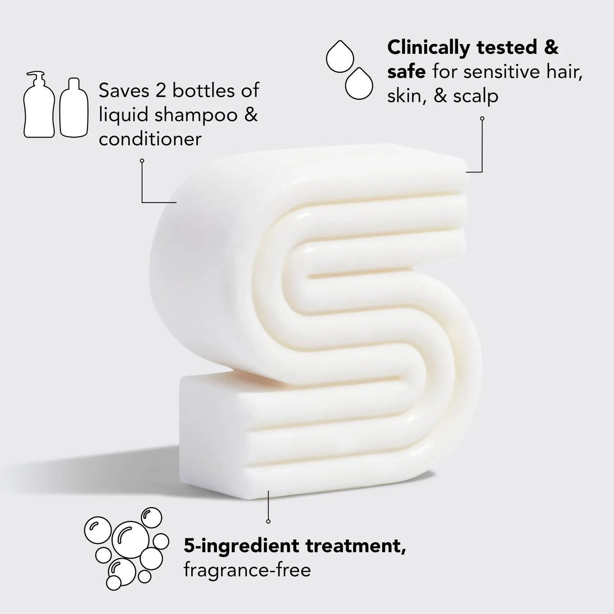 KITSCH Ultra Sensitive Shampoo & Body Wash Bar – mild, duftfri 2-i-1 bar til sensitiv hud og hår. Vegansk, cruelty-free og fri for sulfater, parabener og silikoner. Zero-Waste & klinisk testet.