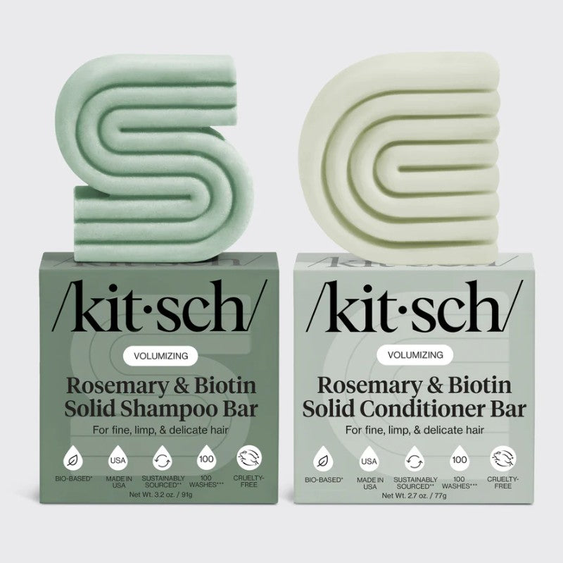 Kitsch shampoo & balsam bar med rosmarin & biotin, fyldigt hår, vegansk hårpleje