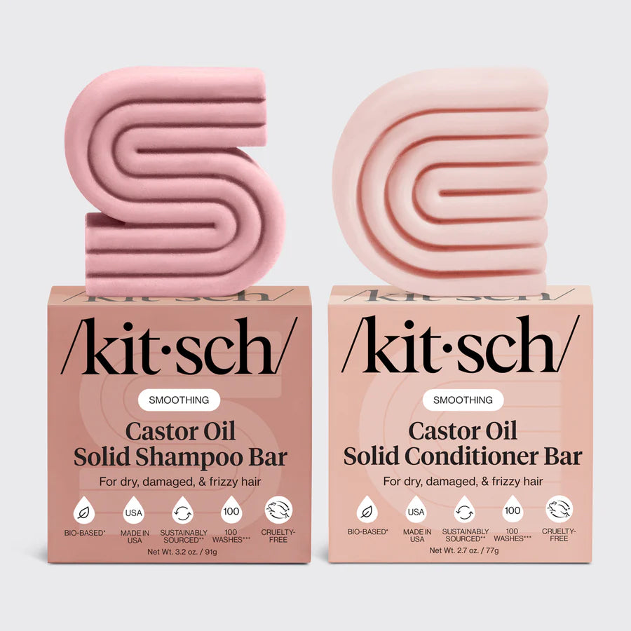 Kitsch shampoo & balsam bar med castor oil, fugt til tørt hår, skummende og revitaliserende hårpleje
