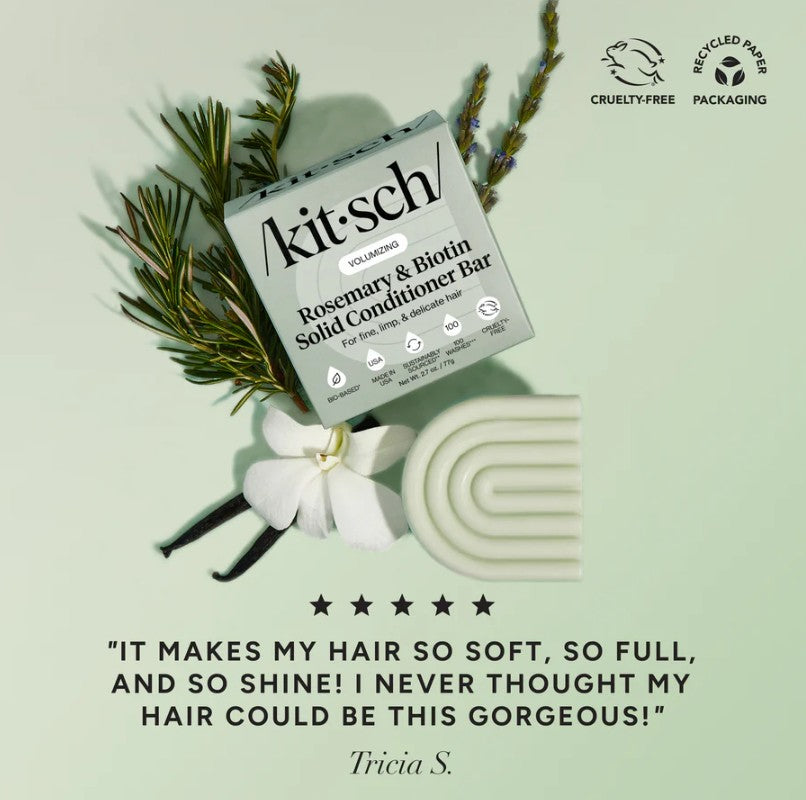 Kitsch balsam bar med rosmarin & biotin, vegansk, plastikfri hårpleje