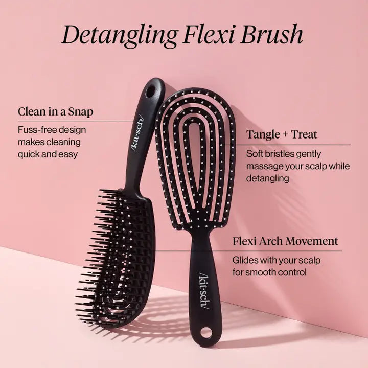 Pink detangling hårbørste med fleksibel design