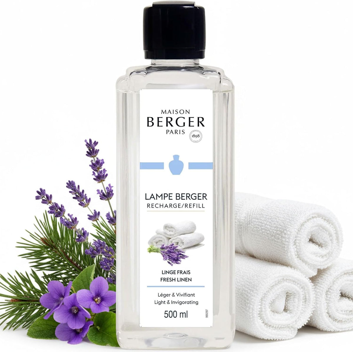 Skab et hjem fyldt med renhed og komfort med Fresh Linen Duftlampe Refill fra Maison Berger Paris.