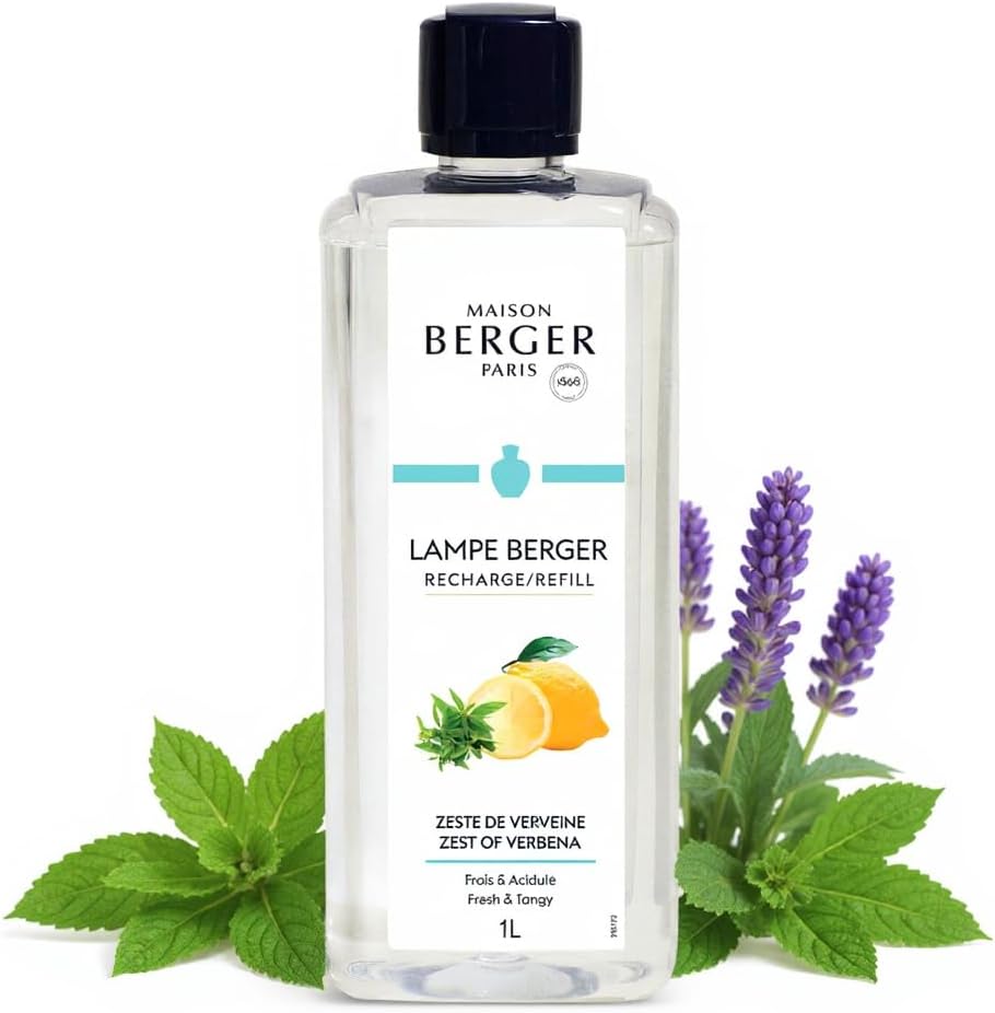 Zest of Verbena fra Maison Berger Paris – en levende og grøn friskduft, hvor verbena, citrus og mynte skaber ren klarhed og opløftende stemning.
