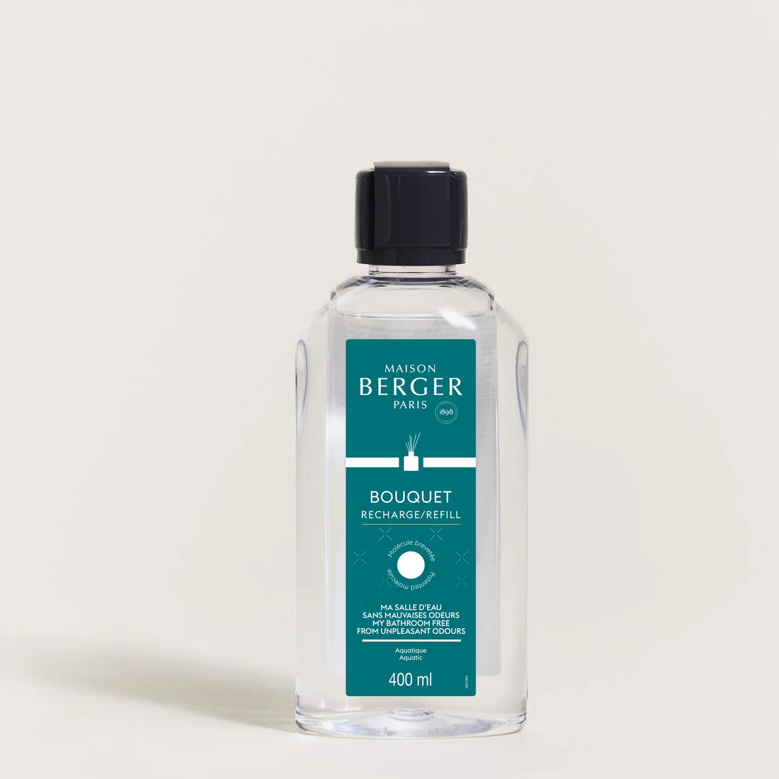 Maison Berger refill til duftpinde, 400 ml, neutraliserer badeværelseslugt