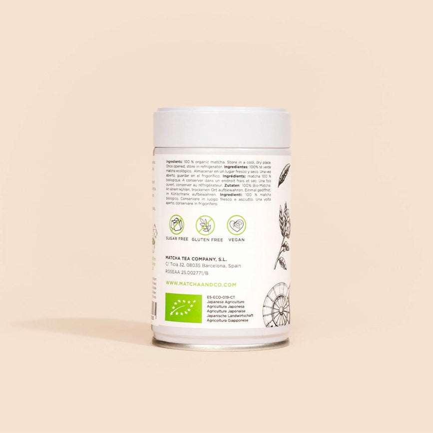 Økologisk matcha te i beholder, japansk matcha te
