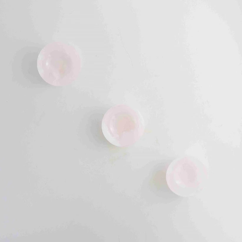 Pink Mangano Calcit krystalskål set fra oven