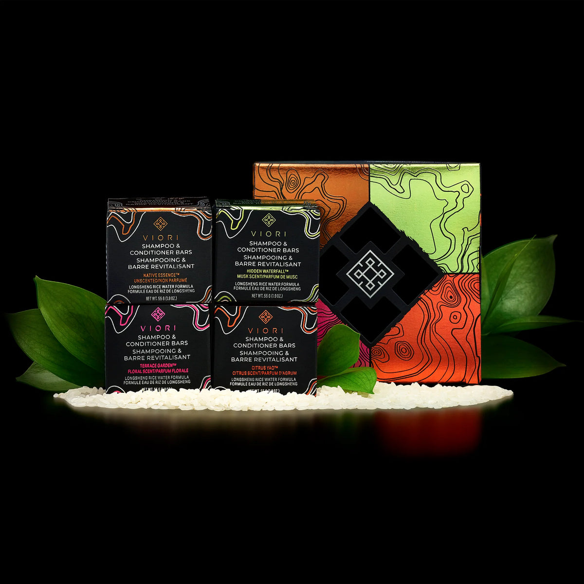 Find din favoritduft med Viori Prøvesæt – 4 varianter af shampoo & conditioner med Rice Water.