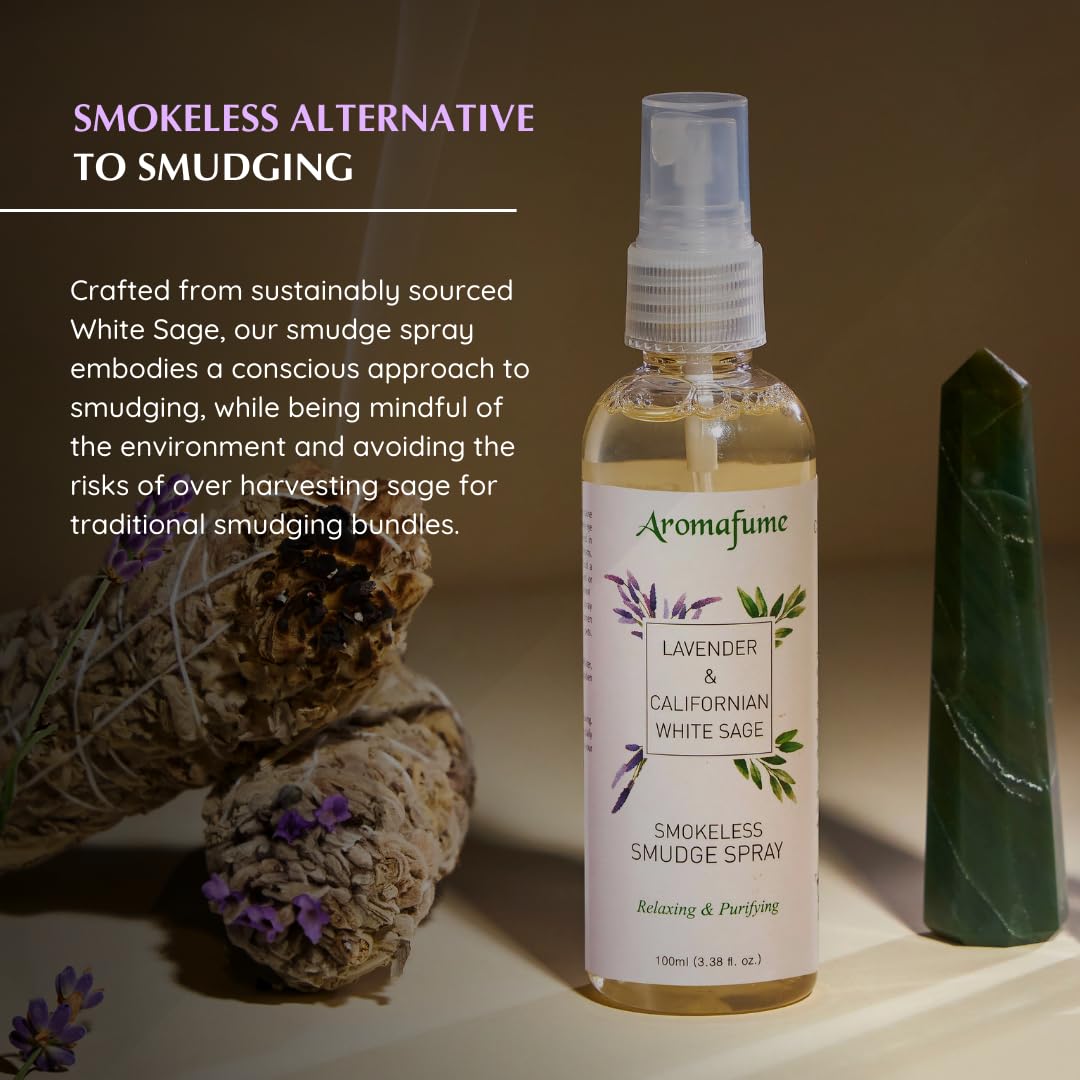 Roomspray & Smudge Spray med Salvie & Lavendel, naturlig hjemmeduft