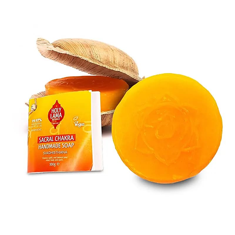 Håndlavet, naturlig, vegansk chakra sæbe i gult, til personlig pleje