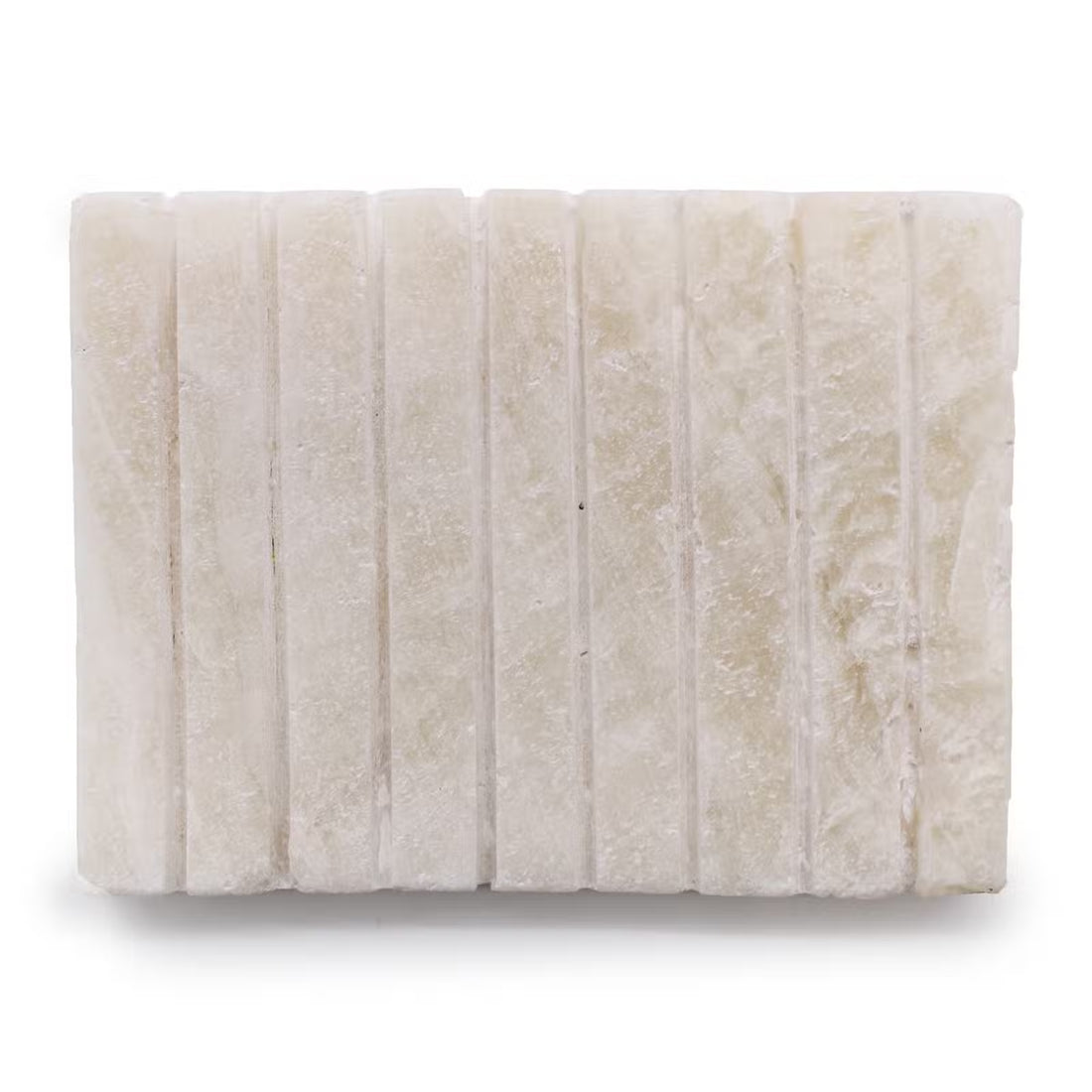 White Onyx sæbeskål med riller - Natursten