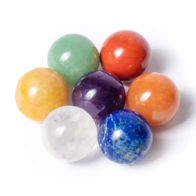 7 Chakra Krystal kugler - 1,5cm