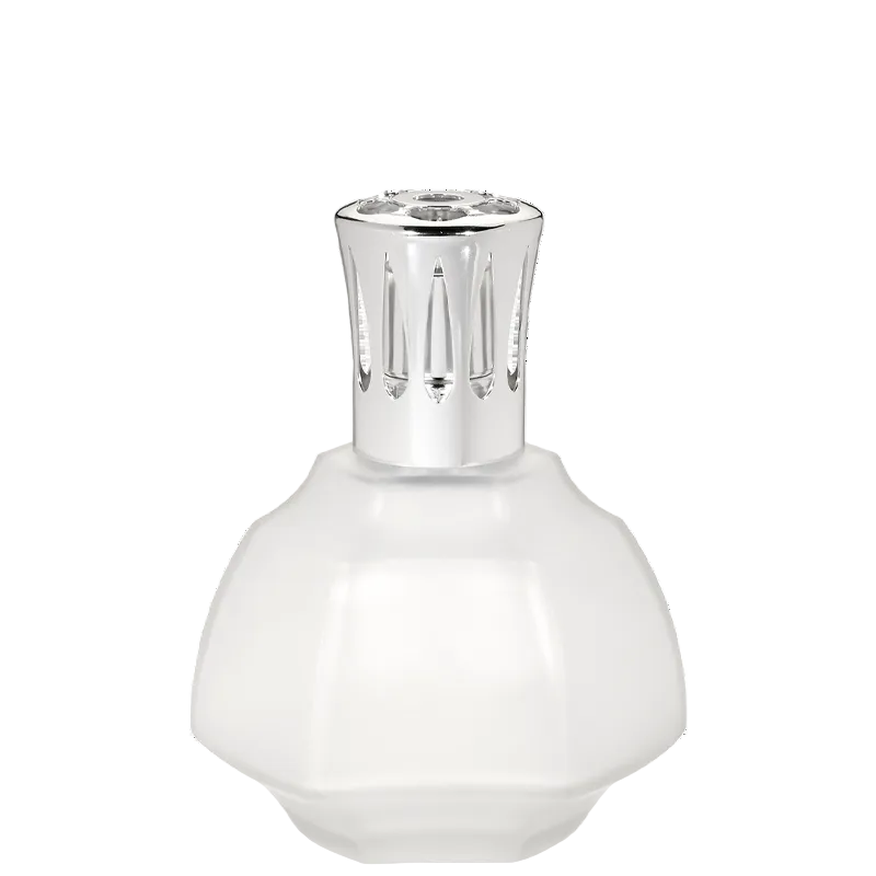 Maison Berger Haussmann duftlampe i frostet glas med sølvtop, elegant designet luftfrisker til hjemmet
