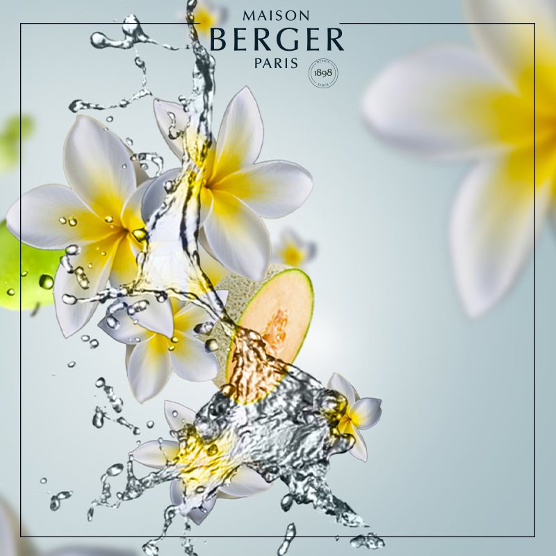 Maison Berger reklame med blomster og citrus, duftolie til diffuser