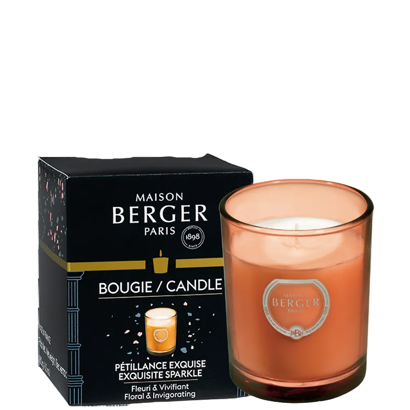 Exquisite Sparkle fra Maison Berger – et luksuriøst duftlys med bobler, blomster og dybde, perfekt til festlige øjeblikke og selvforkælelse i hverdagen