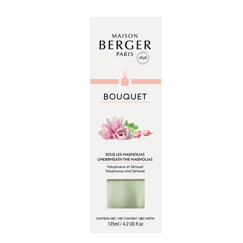 Maison Berger duftpinde med Underneath the Magnolias, Cube flakon, blomsterduft, hjemmeduft, elegant boligduft