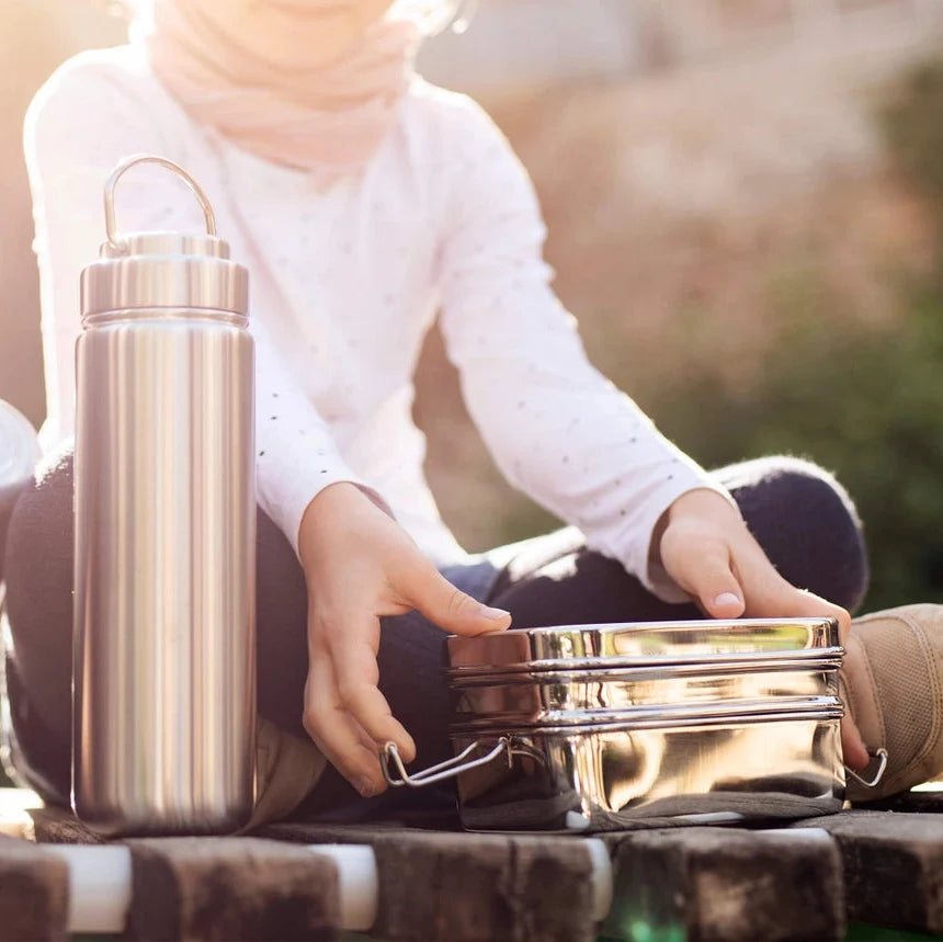 Dabba Magic madkasse i to lag med separat snackboks i rustfrit stål fra ECO Brotbox
