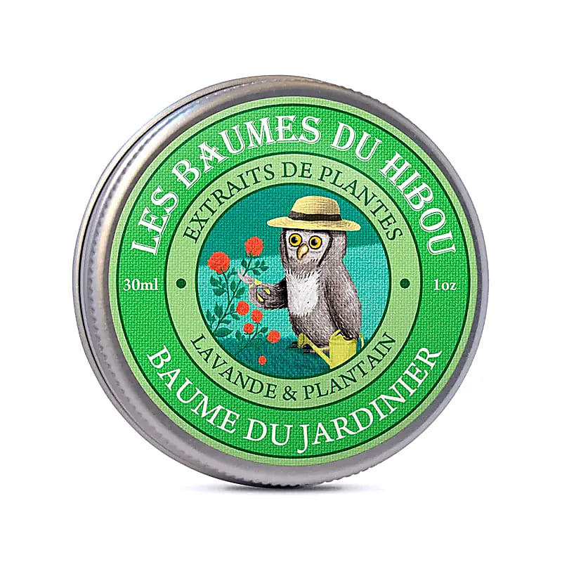 Bæredygtig økologisk salve med Owl Balm Garden logo