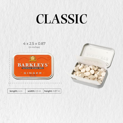 Målestreg for Barkleys Ginger pastiller i hvid baggrund
