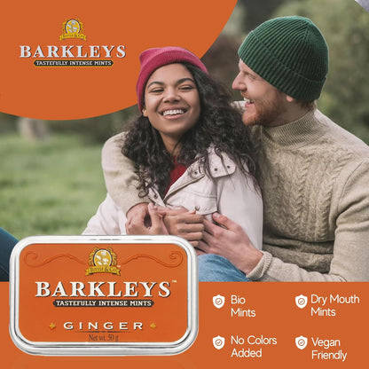 Barkleys ginger mint gourmet pastiller i retro æske