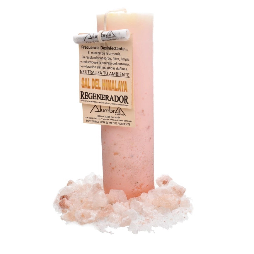 Håndlavet Himalaya salt krystallys med disinfektionslabel, ro i hjemmet