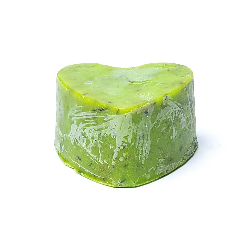 Nærbillede af grøn eukalyptus body scrub bar