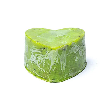 Nærbillede af grøn eukalyptus body scrub bar