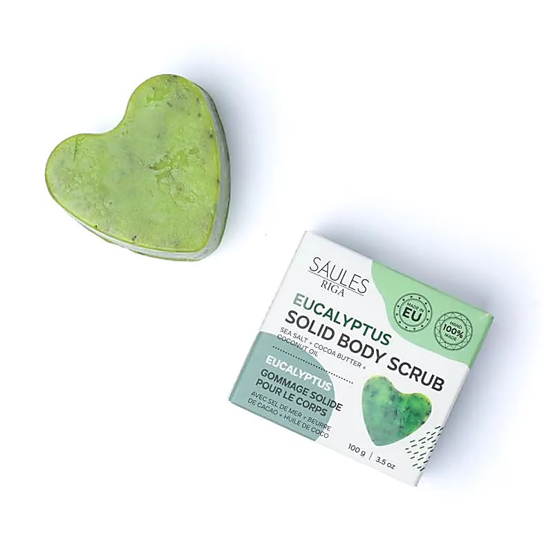 Eukalyptus fast scrub sæbe i hjerteformet bar