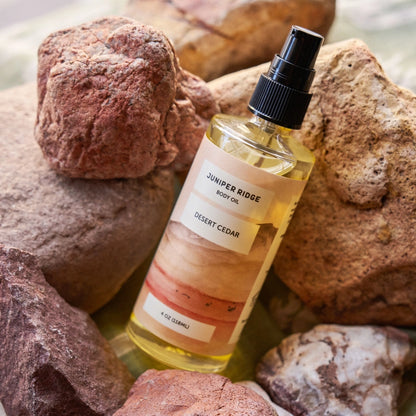Kropsolie – Desert Cedar med cedertræ &amp; ørkenduft, på sten, naturlig hudpleje
