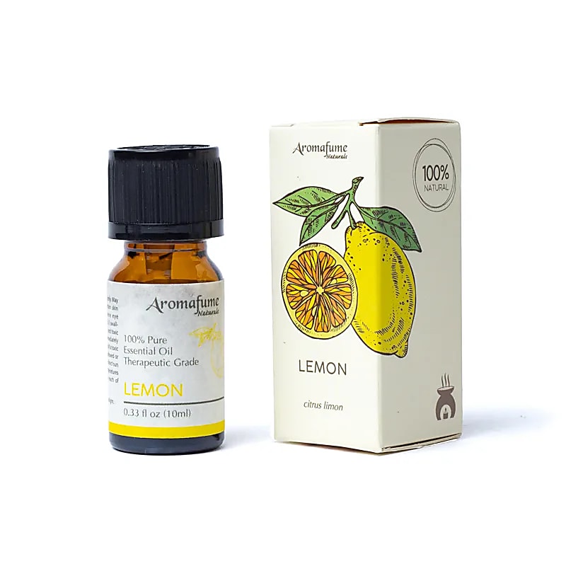 Citronolie æterisk olie fra Aromafume i emballage til hjemmeduft og velvære