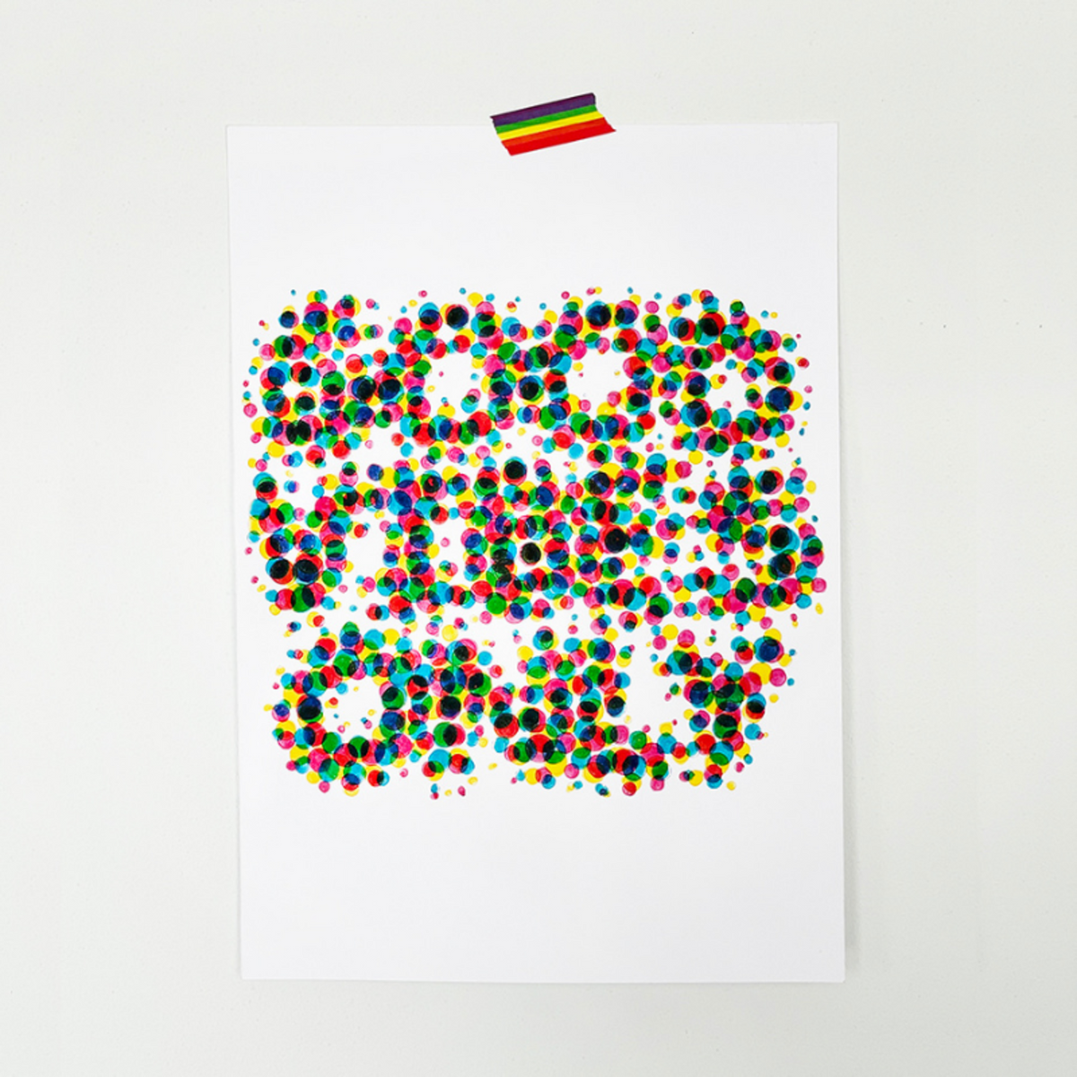 Farvet dot kunstprint, mindfulness, kreativitet, arts &amp; entertainment