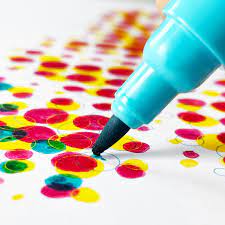 Farvet dot marker, kunstprojekt, kreative hobbyer, arts &amp; crafts