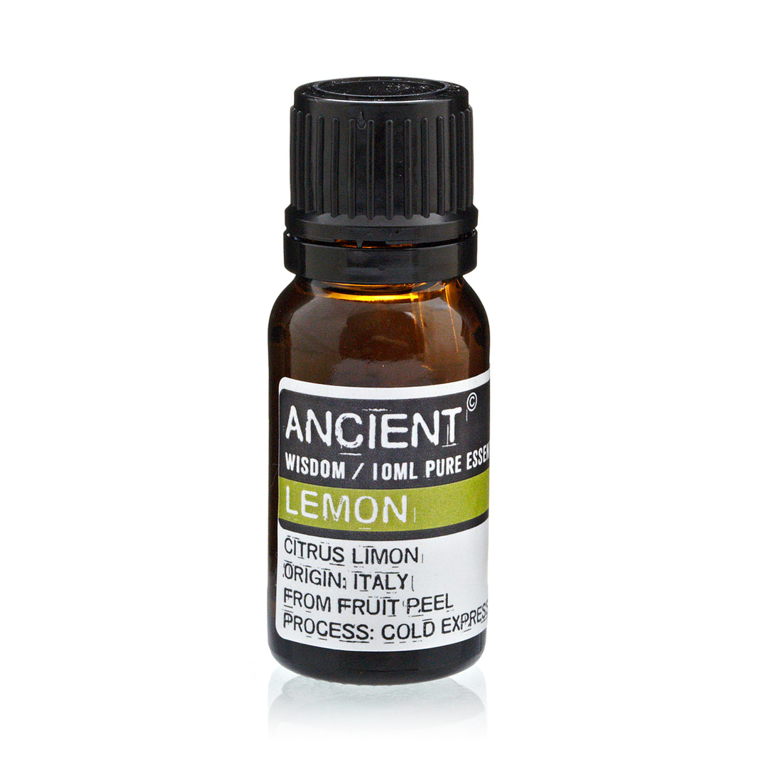 Økologisk citron æterisk olie 10 ml i brunt glasflaske til hjemmeduft og aromaterapi