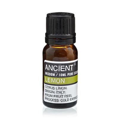 Økologisk citron æterisk olie 10 ml i brunt glasflaske til hjemmeduft og aromaterapi