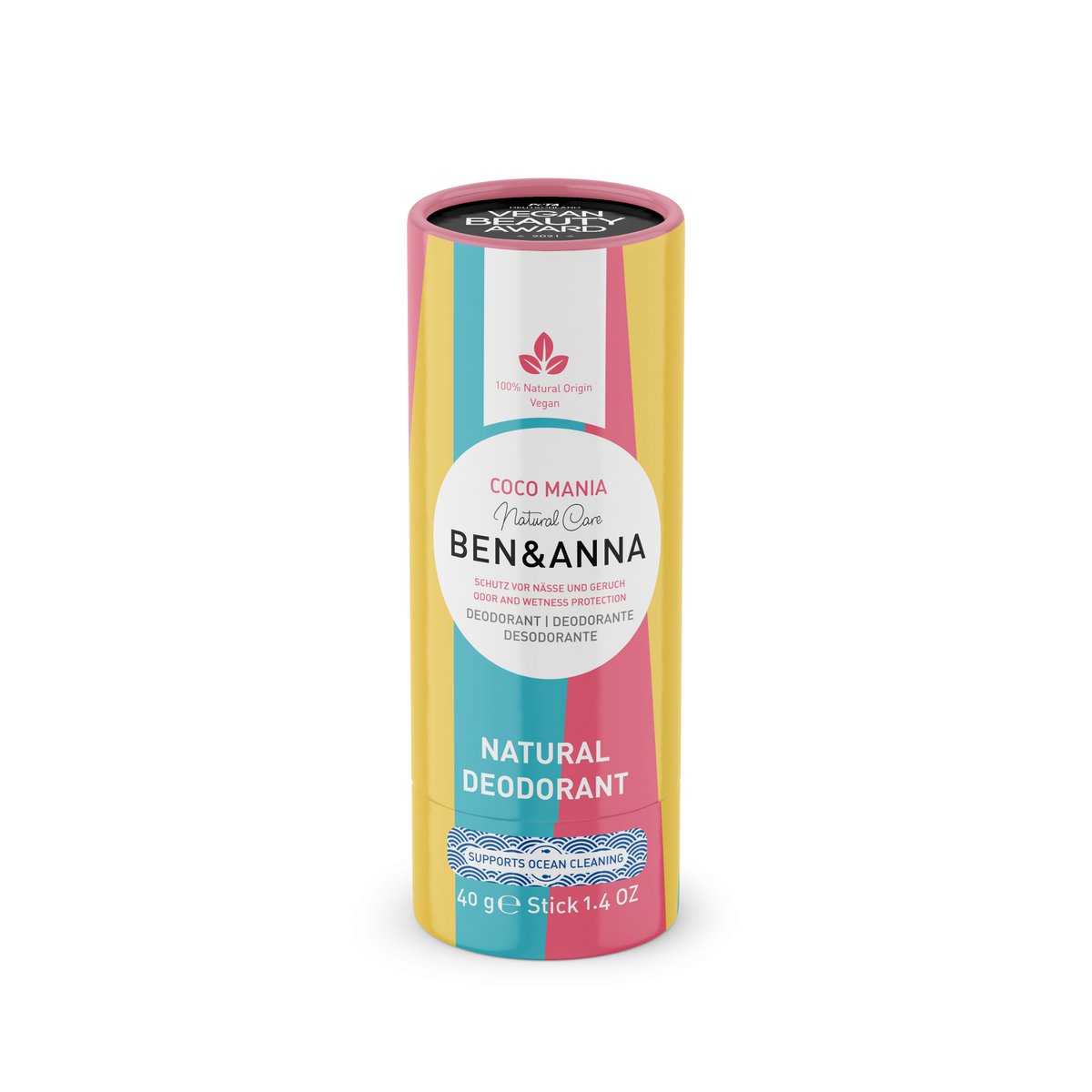 Ben &amp; Anna Deodorant Stick kombinerer effektiv beskyttelse mod svedlugt med 100 % naturlige ingredienser, plejende sheasmør og seks skønne duftvarianter. 