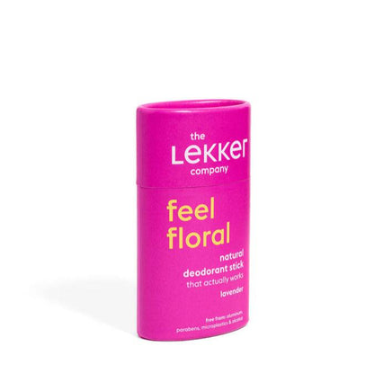 Farverige LEKKER deodorant sticks i grøn, orange og pink, naturlige og veganske