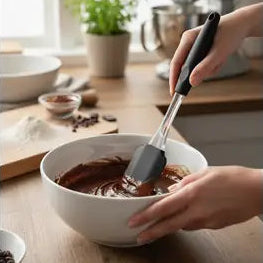 Sort silikone dejskraber til bagning og madlavning