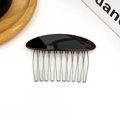 Fransk hårkam comb clip – acetat &amp; metal i sort