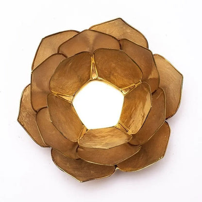 Guldkantet lotus lysestage i flere farver
