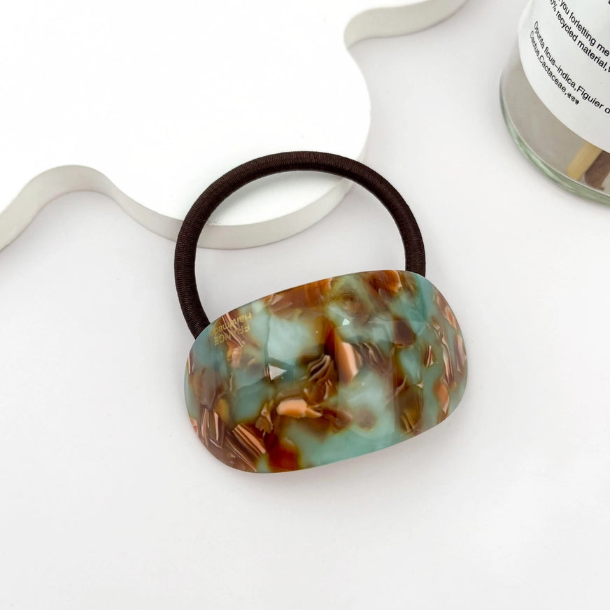 Håraccessory med oval cloud cuff i farvet tortoise design
