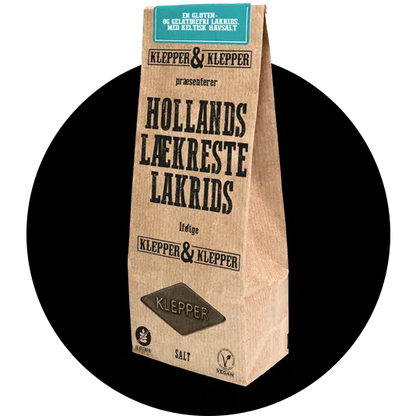 Gourmet lakrids med keltisk havsalt i emballage