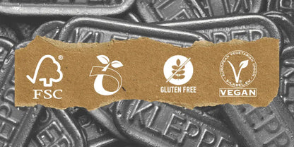 Lakridssnack med FSC-mærke, glutenfri, vegansk, keltisk havsalt, gourmet lakrids