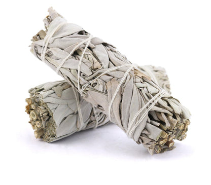 Hvid salvie smudge bundt til energirensning og meditation
