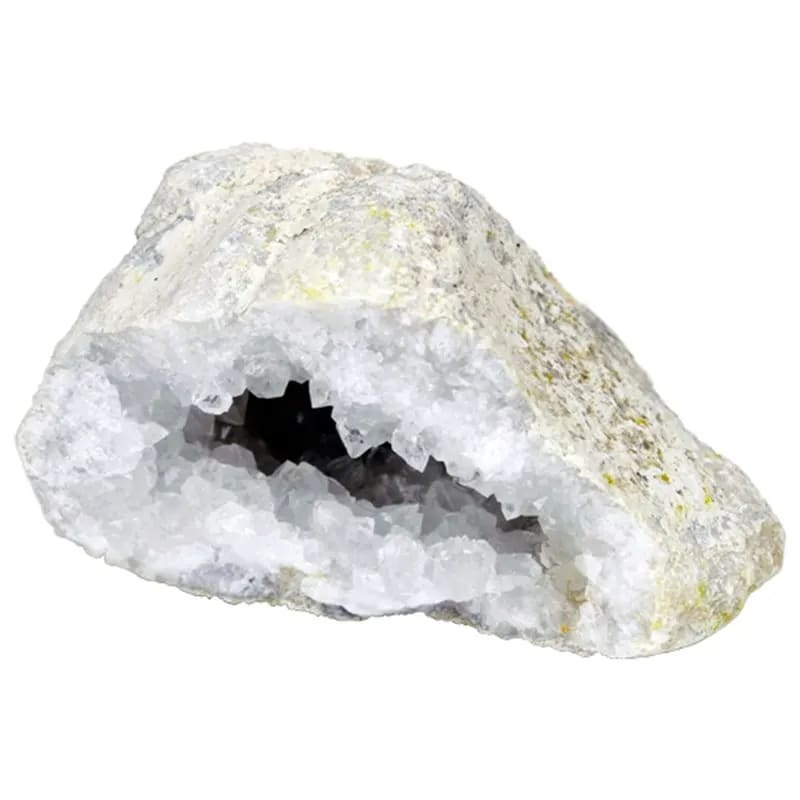 Hvid kvarts geode med krystaller, naturlig geode fra Marokko