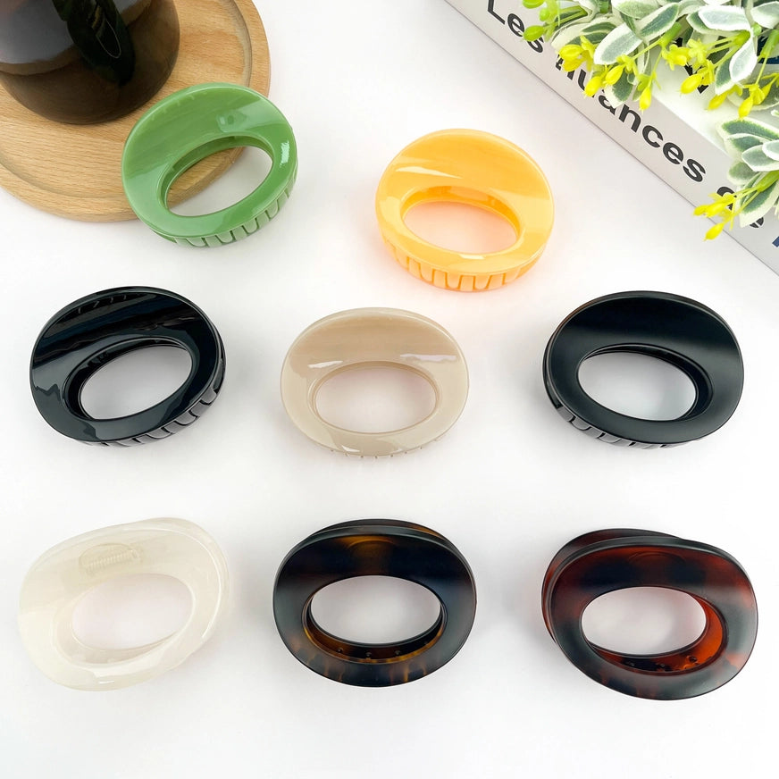 Mini oval hårklemme i genanvendt plast